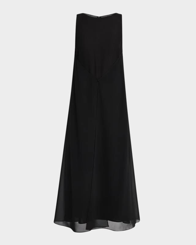 Sleeveless Techno Georgette Maxi Dress